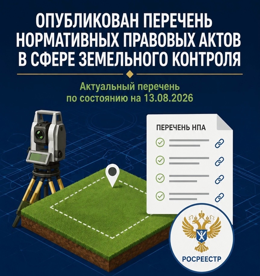 Установлен перечень нормативно-правовых актов, содержащих обязательные требования, соблюдение которых оценивается Росреестром при проведении федерального государственного земельного контроля (надзора)