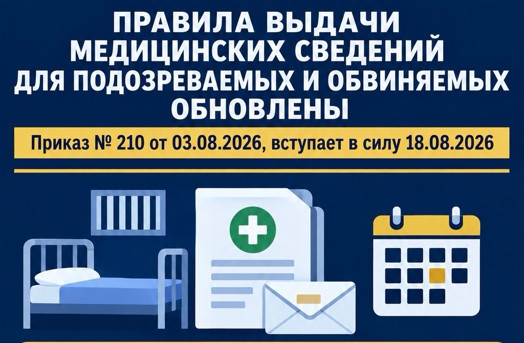 Внесены изменения в Порядок организации оказания медицинской помощи лицам, заключенным под стражу или отбывающим наказание в виде лишения свободы