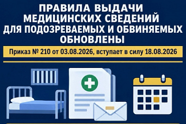 Внесены изменения в Порядок организации оказания медицинской помощи лицам, заключенным под стражу или отбывающим наказание в виде лишения свободы