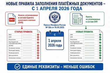ФНС: с 1 апреля 2026 года вступил в силу приказ, уточняющий правила заполнения платежных документов