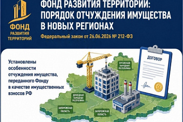 Установлен порядок осуществления Публично-правовой компанией «Фонд развития территорий» деятельности по отчуждению, принадлежащего ему имущества, расположенного на территориях новых регионов