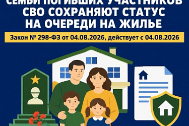 Члены семьи погибшего участника СВО не будут сниматься с учета в качестве нуждающихся в жилых помещениях, если основания, дающие им право на получение жилого помещения по договору социального найма, утрачены из-за гибели участника СВО